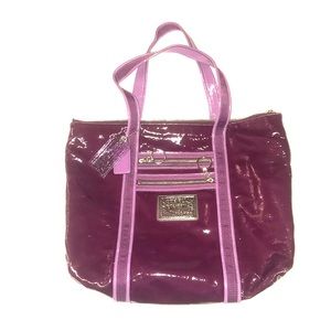 Deep purple leather Coach tote!